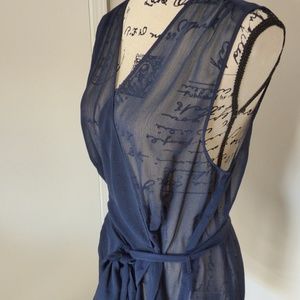 BNWT Banana Republic Sheer Faux Wrap Top Orig $45